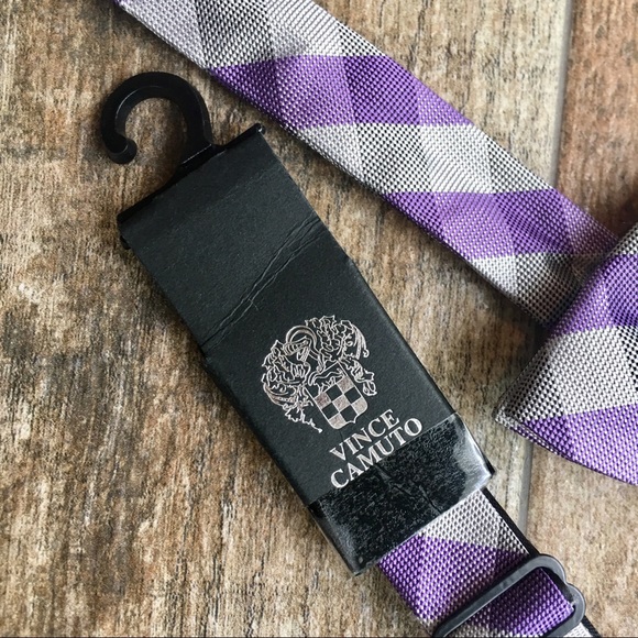 NWT Vince Camuto Purple and Gray Bow tie - Picture 2 of 4